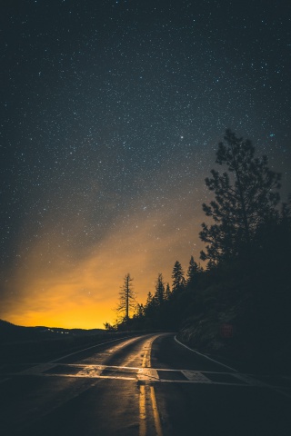 郊外公路夜景图片