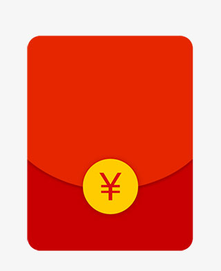 手绘红色优惠券红包
