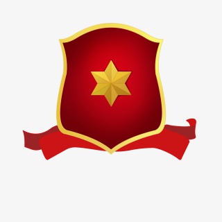 红色金边盾牌防御防护安全