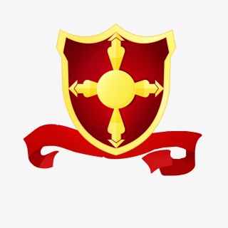 红边金色色盾牌防御防护安全