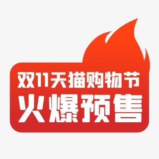 双十一红色扁平化火爆促销标签