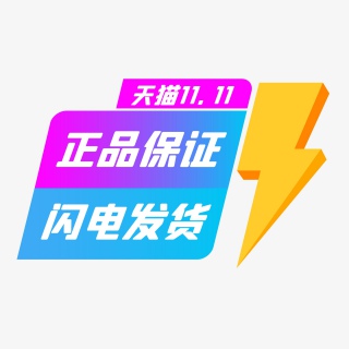 双十一渐变扁平化闪电发货促销标签