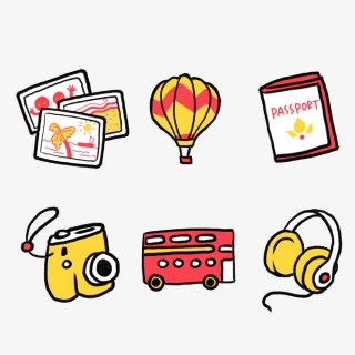 暑假秋游旅行旅游图标