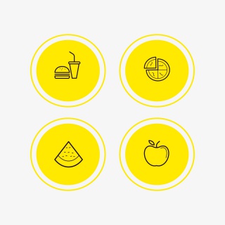 简食餐饮元素图标合集
