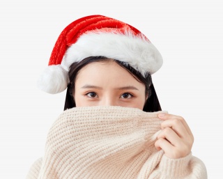 居家圣诞美女