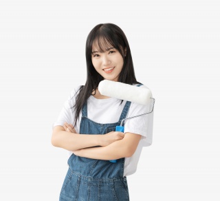 青年女性欢乐装修形象