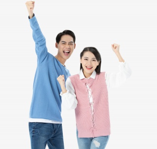 情侣加油手势
