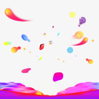 动感几何炫酷渐变背景电商漂浮元素