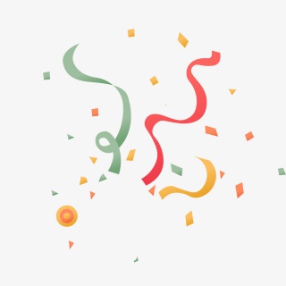 生日宴会彩带点缀免抠图