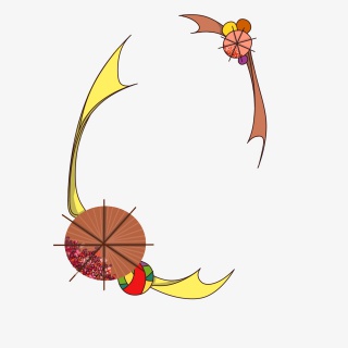纸扇椭圆彩带新年边框