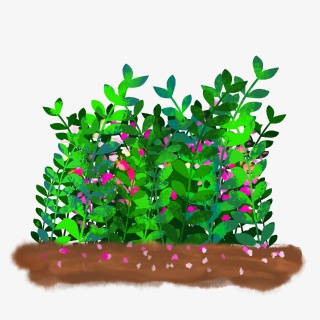 草丛花瓣手绘土地立夏节日元素