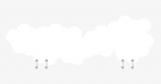 卡通手绘白云挂钩边框