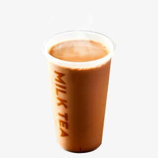 徐徐冒热气的热奶茶免抠png图