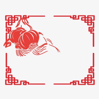 喜庆红色的灯笼边框