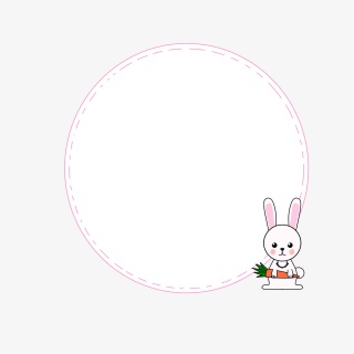 手绘白色的兔子边框