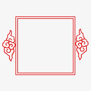 新中式祥云边框插画