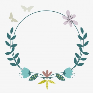 春夏树叶边框花卉边框小清新