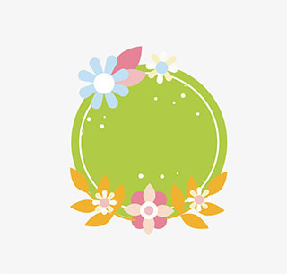 春天小清新绿色植物边框