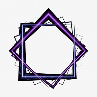 蓝紫色光效边框免扣png