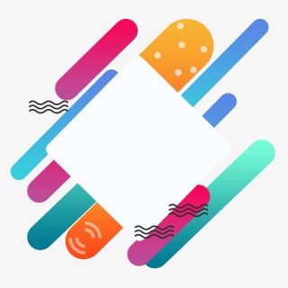 渐变糖果色简约边框png