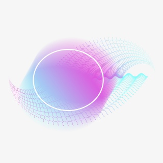 科技风炫彩渐变线条简约边框标签免抠