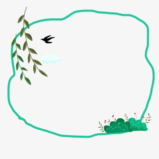 春季燕子柳树叶子植物边框