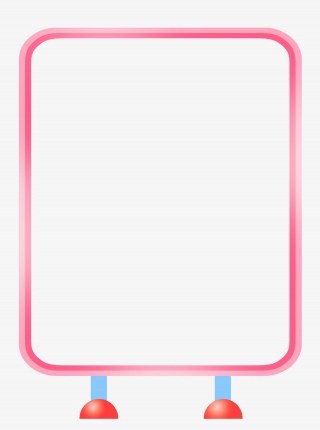 渐变粉色卡通带脚边框PNG素材