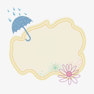 马卡龙色彩下雨花朵曲线形状装饰边框