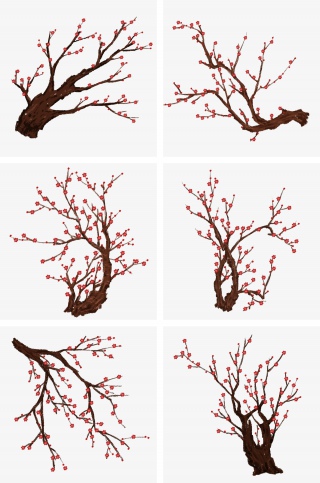 梅花组图PNG免抠图