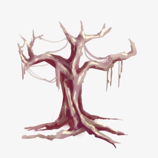 餐饮粗树干大树插画