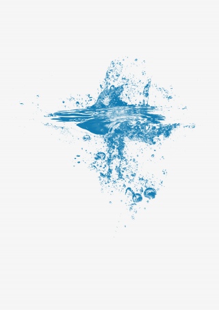 真实水花水飞溅效果水效果水浪蓝色水