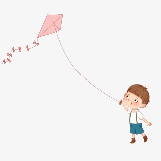 六一儿童节儿童放风筝插画