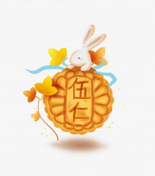 中秋节的兔子和月饼