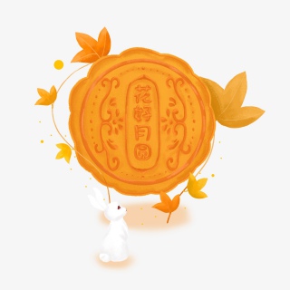 中秋节的兔子和月饼