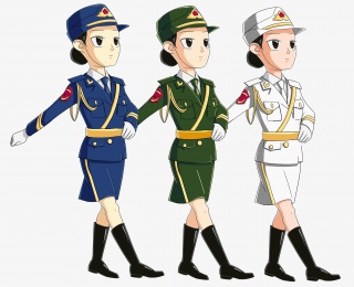 阅兵仪式上的女兵