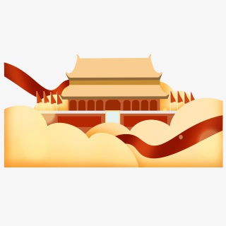天安门剪纸风装饰