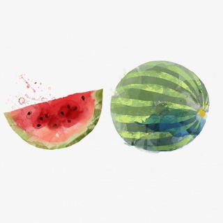 水彩水粉西瓜手绘