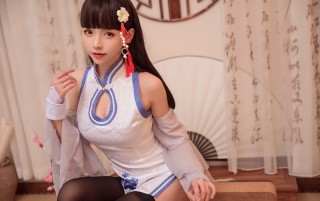 碧蓝航线逸仙cos美女性感旗袍美女图片