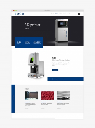 3D打印机简洁版企业网站首页图片