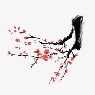 水墨梅花元素图
