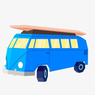 手绘大巴车