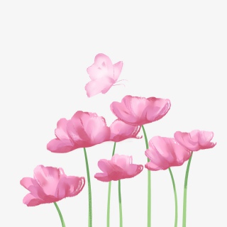 手绘免扣春天花卉花束花春季元素