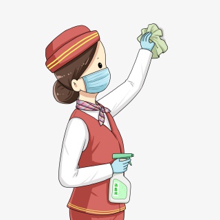 消毒的空姐