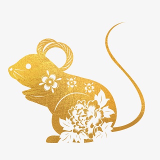 2020鼠年烫金老鼠