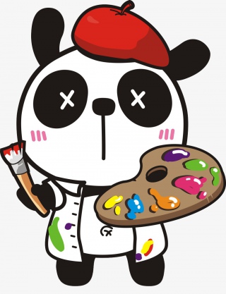 熊猫画画素材