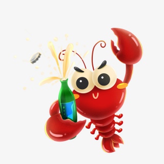 开啤酒瓶的龙虾