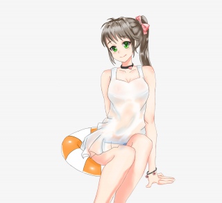 海滩动漫少女