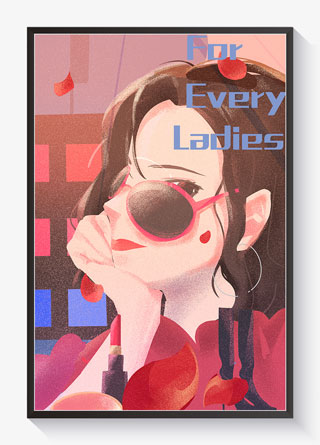 三月八日妇女节女神节气质女性插画