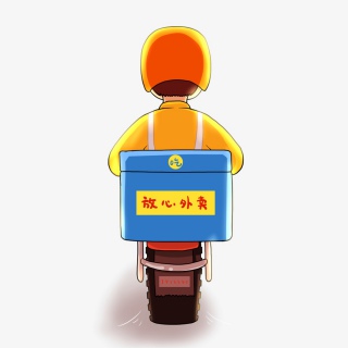 外卖员的背影