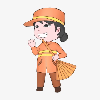 卡通劳动节扁平系职业人物之保洁